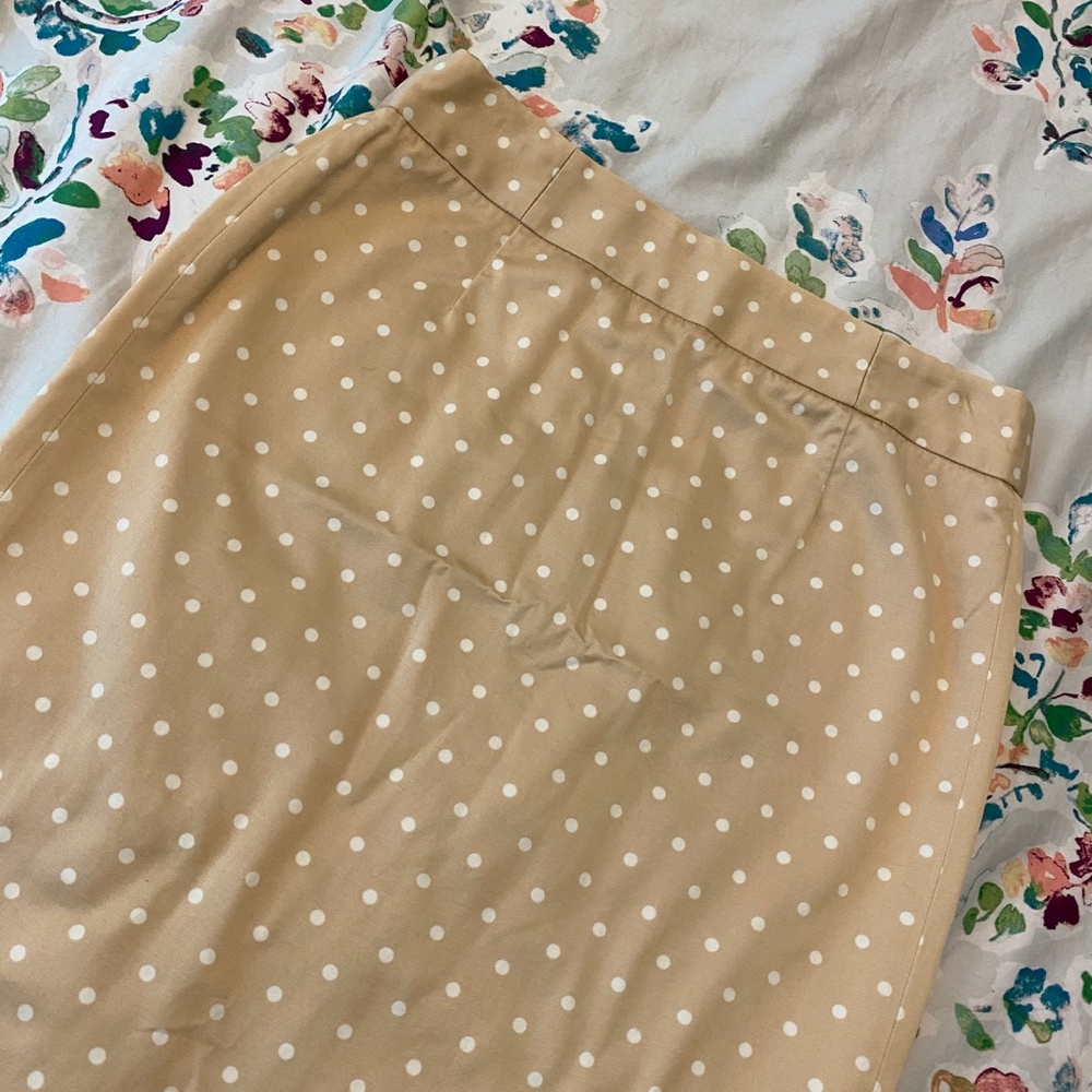 Beige Polka Dot JCrew Skirt